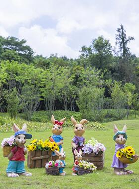 户外园林景观霍比特小屋卡通兔子摆件景区网红打卡营地装饰品