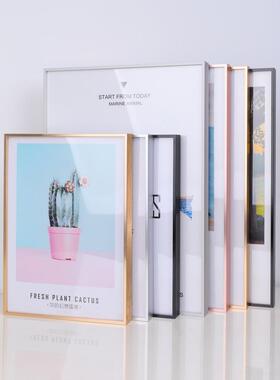 铝合金画框安装墙壁挂海报框A4金属相框A3简单拼图框定制任何尺寸