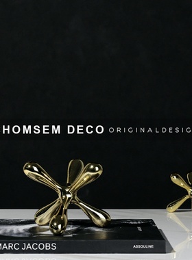 金色树脂c创意艺术摆件家居样板房间办公楼软装饰品售楼处摆设