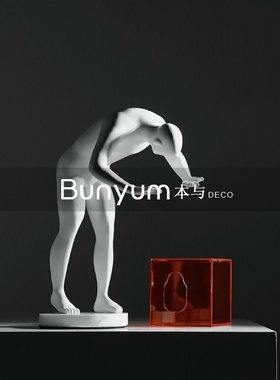 创意人物雕塑摆件样板间售楼处家居软K装客厅电视柜玄关艺术品