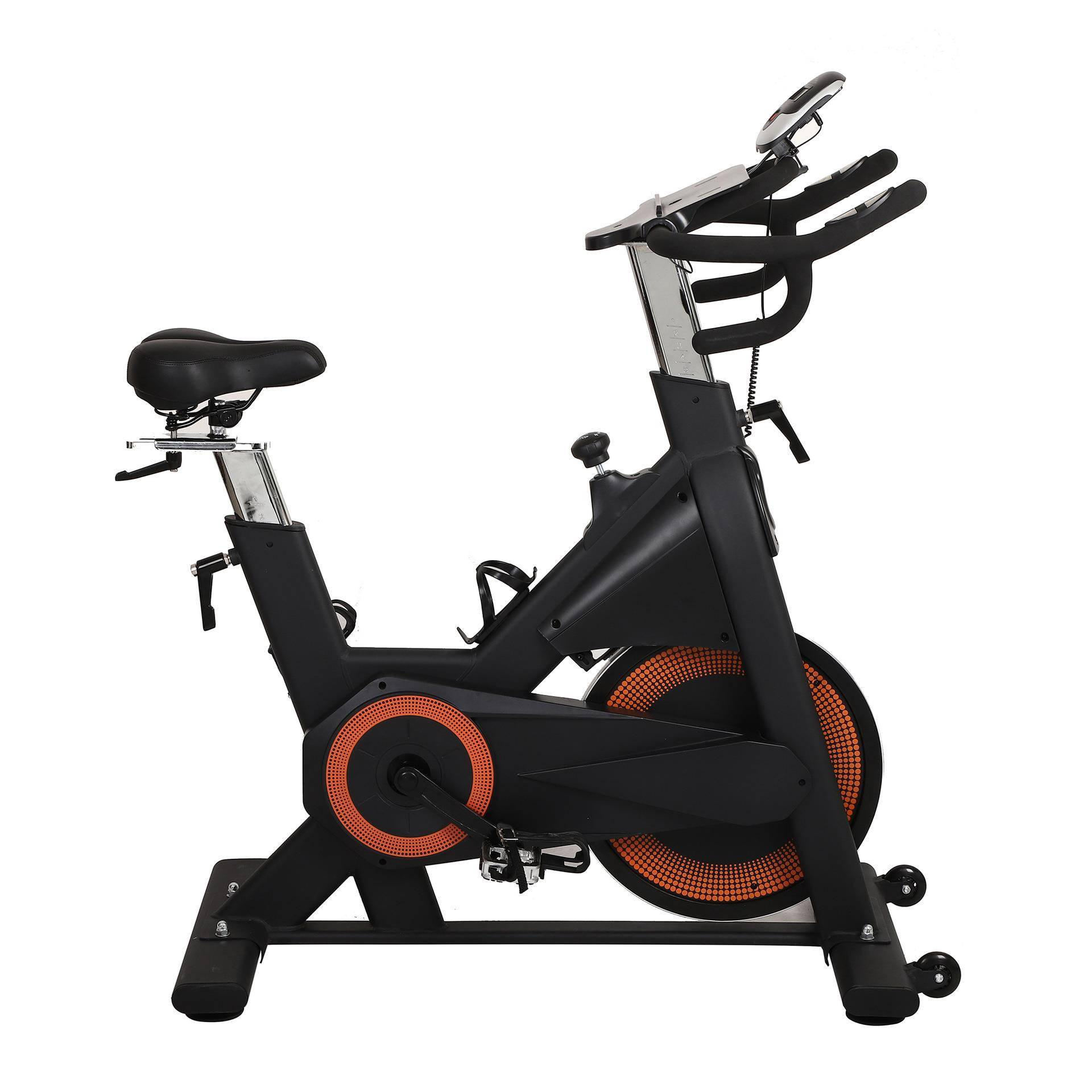 Cross-border home-use spinning bicycle with heart rate, mobile phone holder, water bottle, exercise bike, safe and silent bicycle