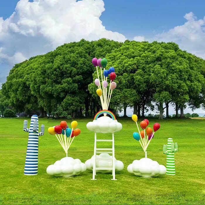 网红爱心云朵气球秋千雕塑商场景区民宿打卡云梯拍照造景装饰摆件,淘宝优惠券,粉丝福利购,淘宝优惠卷