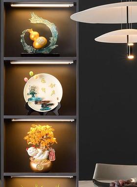 现代高档轻奢招财新中式酒柜装饰品摆件客厅玻璃柜子餐边柜套装