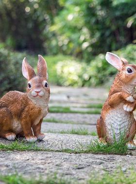 花园装饰 彷真兔子创意雕塑 别墅园艺庭院摆设 户外园林景观摆件
