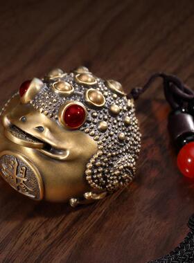 大铜世家把玩金蟾创意挂件黄铜手把件小摆件盘玩女生男生生日礼物