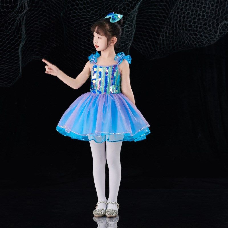 六一儿童演出服蓬蓬纱裙亮片幼儿园舞蹈表演服女孩公主连衣裙,淘宝优惠券,粉丝福利购,淘宝优惠卷