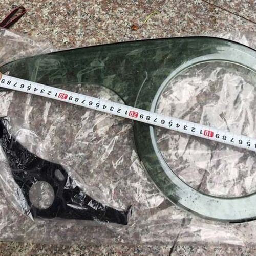 小轮自行车透明半j链罩 牙盘护链盘 塑料亚克力透明材料 大小两款 - 图0