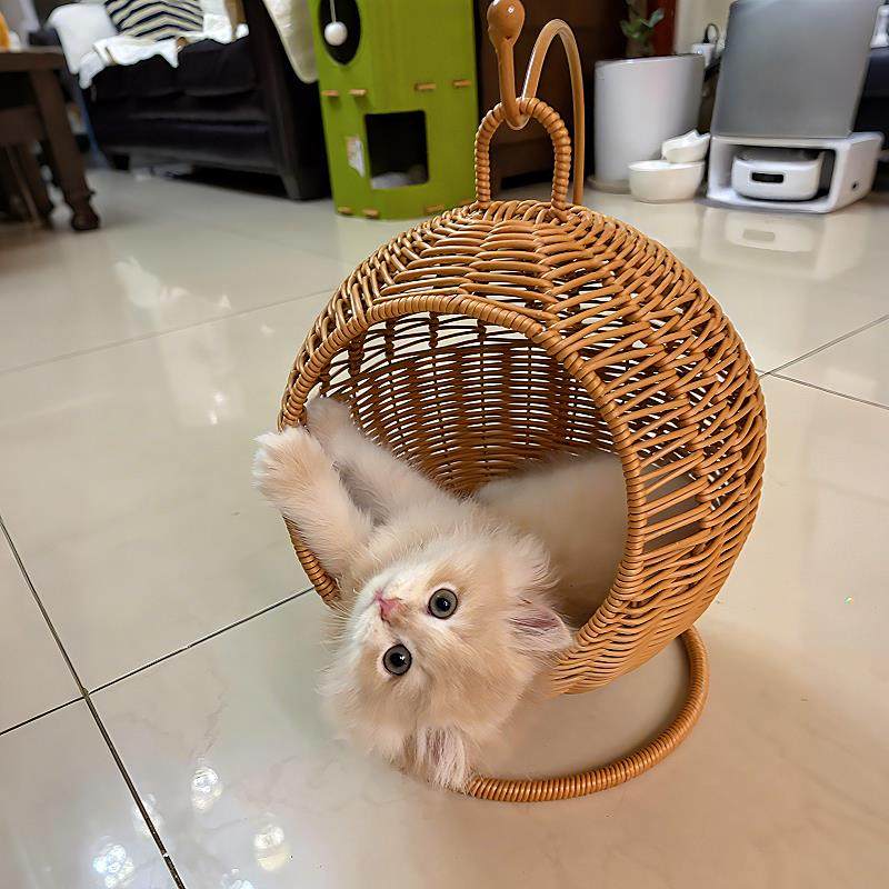 猫窝四季通用彷藤编织摇篮透气手工藤编小猫挂式吊篮吊床宠物用品,淘宝优惠券,粉丝福利购,淘宝优惠卷