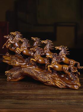 马摆件八匹马和英雄工艺品招财公司办公摆件桌面乔迁新店开业礼品