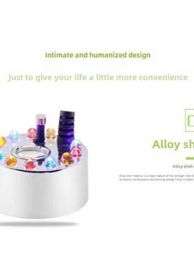 陶瓷鱼缸加湿造景小型假山喷泉专用雾化器12彩灯大雾家用养鱼摆件