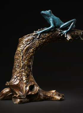 厂家  纯铜树蛙酒架摆件创意彩铜树蛙家居酒柜装饰工艺品3197