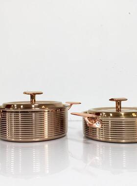 现代轻奢样板房间厨房整体橱柜软装饰摆件简约组合套装厨具锅具道