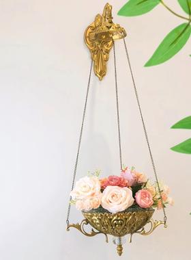 中古复古客厅法式壁挂墙上花器花园卧室阳台花篮盆装饰香薰扩香器
