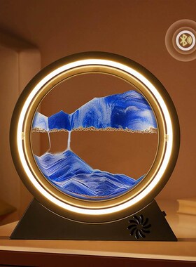 流沙画沙b漏摆件创意床头小夜灯客厅办公室家居装饰品生日礼物女