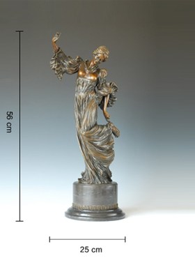 铜雕塑长裙舞EP153欧s式人物工艺装饰品酒店客厅书房家居桌面摆件