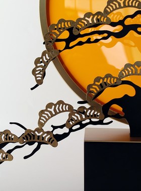 八度空间新中式禅意o摆件玄关客厅售楼处酒店样板房艺术品软装饰