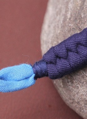 特色云南扎染蓝染布艺花朵手链女旅游纪念品礼物手工编织素色手饰