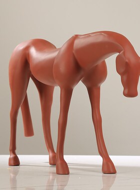 树脂马摆件现代极简抽象客厅酒店玄关办公室N桌面装饰北欧轻奢高