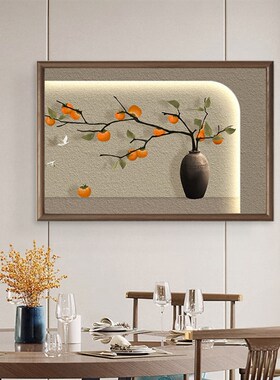 侘寂风配电箱装饰画免打孔新款超薄电表H箱遮挡挂画现代奶油新中