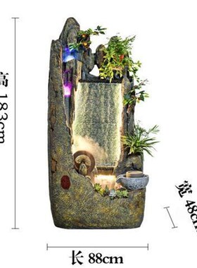 假山流水b幕墙喷泉开业礼品落地屏风摆件办公室招财风水轮客厅装