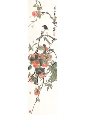 陈葆棣花鸟四条屏国画办公客厅书房卧室装饰画芯高清宣纸微喷打印