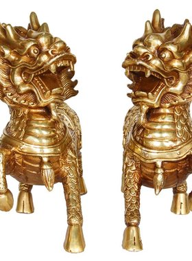 杨铜记 摆件铜器厂家 工艺品用品礼品 铜财福麒麟火麒麟