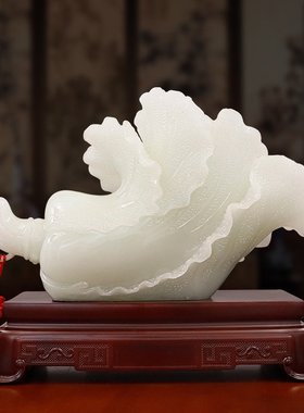 高档仿玉白菜办公桌摆件招财乔迁新居礼品家居客厅酒柜收银台装饰