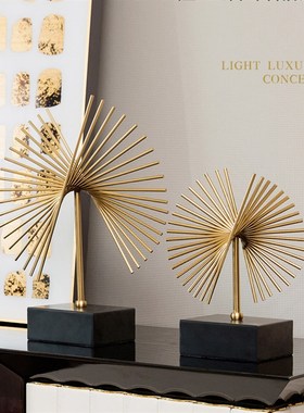 轻奢金属摆件金色欧式现代样板房办公室书房书柜酒柜电视柜装饰品