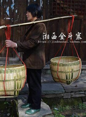 竹编收纳筐大竹筐篓子婚礼竹篓淘米收纳筐竹篮囍箩竹箩筐簸箕