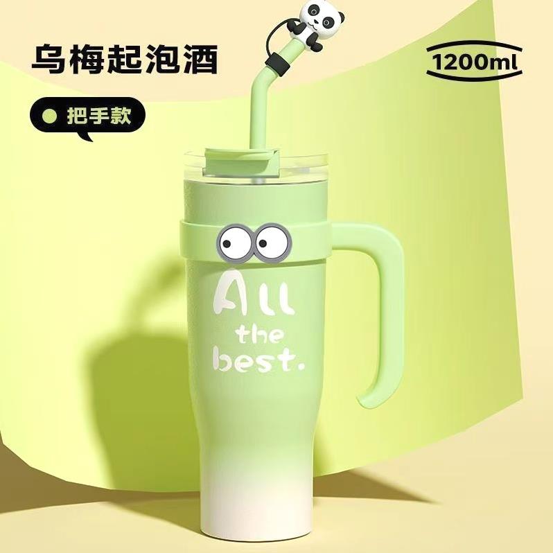 新款夏季吸管杯不锈钢保温杯大容量水杯保冷咖啡杯高颜值巨型杯子 - 图3
