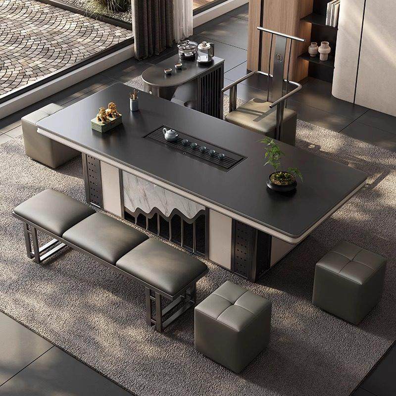 轻奢岩板茶桌椅组合办公室泡茶台烧水壶一体茶几简约客厅家用大板,淘宝优惠券,粉丝福利购,淘宝优惠卷