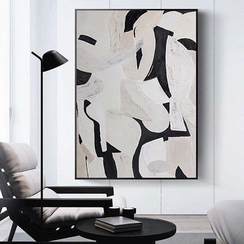 侘寂风装饰画黑白抽象艺术客厅沙发背景巨幅落地画高级感卧室挂画,淘宝优惠券,粉丝福利购,淘宝优惠卷