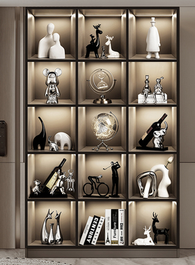 酒柜装饰品摆件轻奢高档客厅x电视柜餐边玻璃展示柜高级感家居装