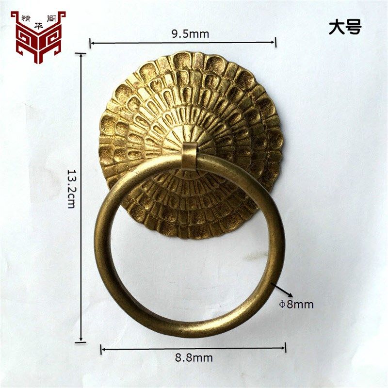 中式仿古纯铜家具抽屉柜门环铜拉手铜圆环铜环窗扇门古铜老式把手,淘宝优惠券,粉丝福利购,淘宝优惠卷