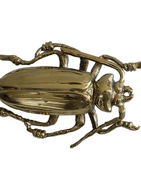 纯铜金属小动物摆设 北欧样板y间儿童房桌面装饰创意金色甲虫摆件