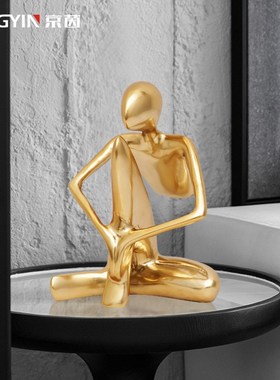 抽象雕塑小人物桌面工艺品样板间书柜茶几卧室床头柜创意人像摆件