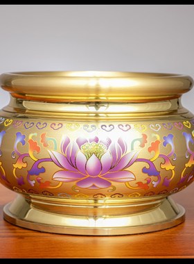 纯铜景泰蓝供具套装佛前佛具用品大全香炉果盘供水杯花瓶观音菩萨