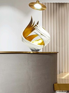 简约现代入户玄关摆件酒店别墅客厅家装饰品落地台玻璃钢雕塑艺术