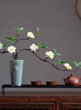 中式陶瓷复古风花瓶客厅电t视柜茶几摆件插花花器创意居家桌面装