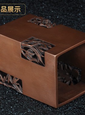 紫铜梅兰竹菊f方竹笔筒摆件家居书房文房桌面创意装饰品商务礼品