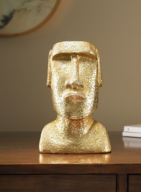 创意简约现代f复活岛石像人办公室桌面摆设办公桌酒柜现代家居装