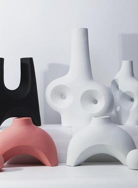 现代简约磨砂几何陶瓷摆饰家居客厅样板房样品屋展示中心酒店书柜