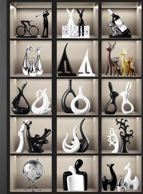 轻奢高档家居摆饰电视柜酒柜装饰品客厅现代餐柜高级感玄关摆设