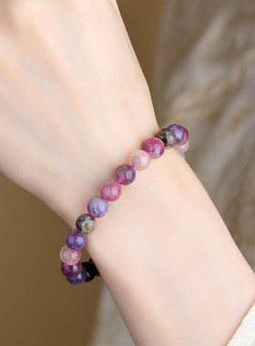 天然水晶碧玺手链女款单圈多宝珠子散珠串珠饰品礼物送女友手饰品