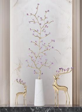 紫水晶发财树摆件客厅走廊壁龛入户玄关轻奢高档竖高乔迁新居装饰