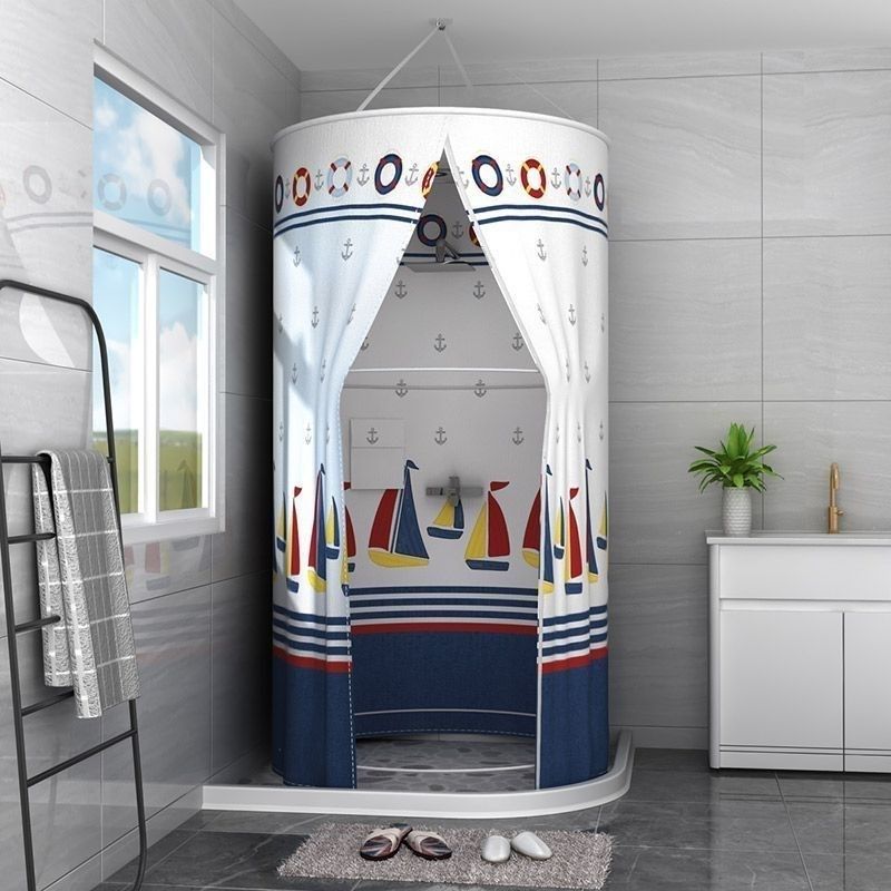 圆形卫生间浴罩加厚防寒保暖防水防霉遮挡帘家用冬天洗澡不冷神器,淘宝优惠券,粉丝福利购,淘宝优惠卷