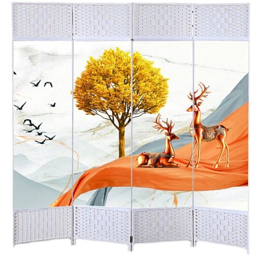 屏风折叠移动隔断客厅卧室简约现代实木遮挡墙玄关帘新中式可家用 - 图3