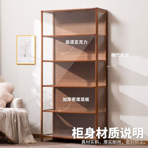 手办展示柜摆件家陈列柜家用防尘收藏储物柜收纳柜子产品置物货架 - 图3