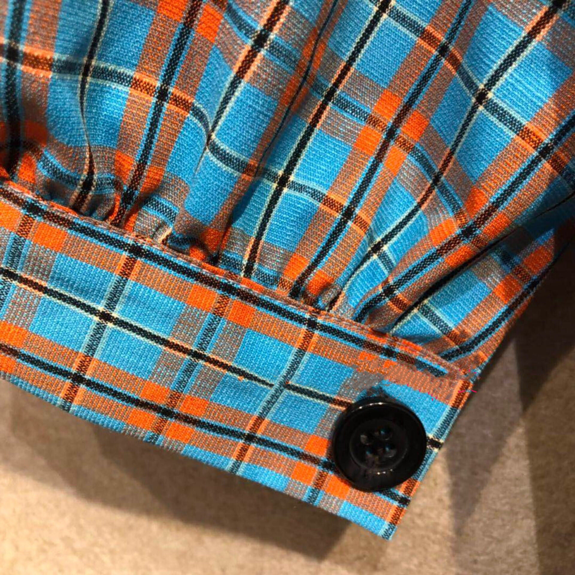 东大门韩国小姐姐气质荷叶花边双排扣格子连衣裙宽松收腰格纹裙女