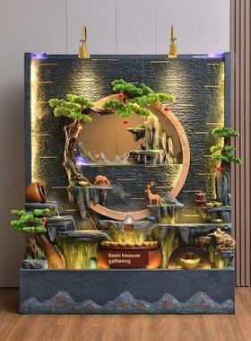 水幕墙流水假山喷泉景观办公室别墅装饰屏风户外庭院鱼池造景摆件